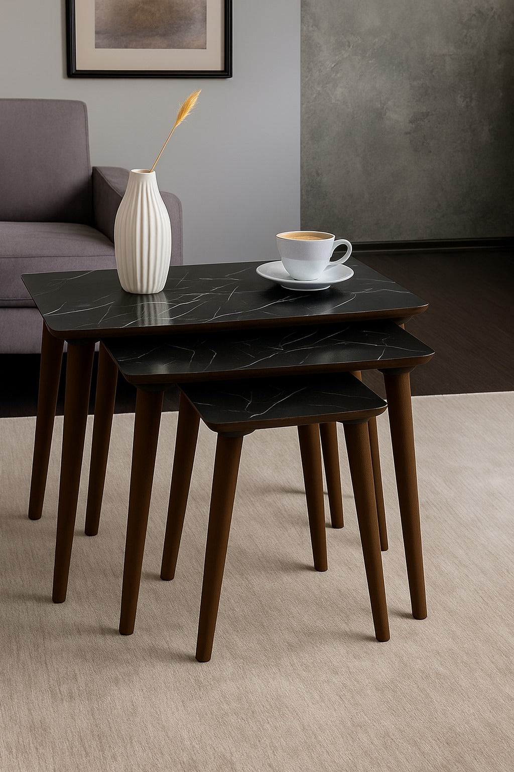 AYGE™ İstanbul 3lü Zigon Sehpa %100 MDF