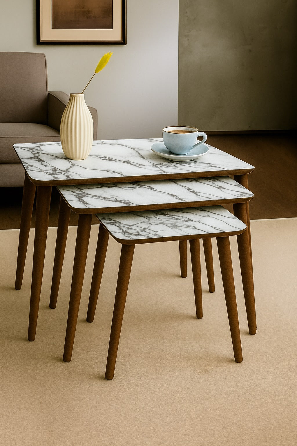 AYGE™ İstanbul 3lü Zigon Sehpa %100 MDF