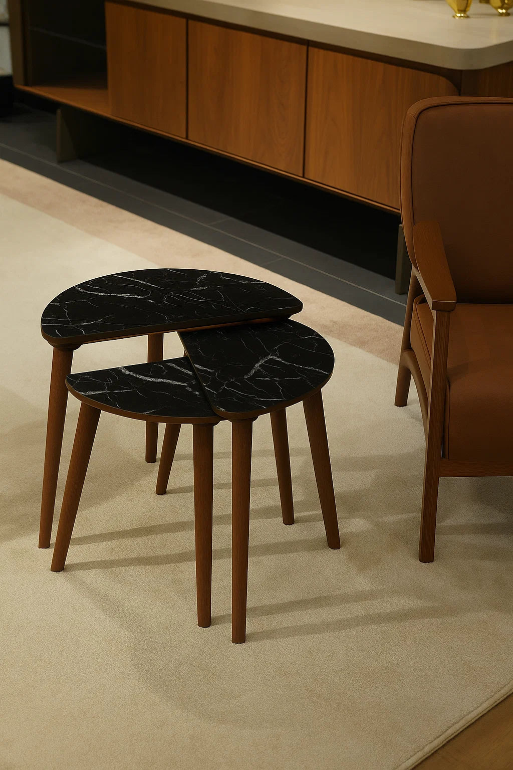 AYGE™ Roma 3lü Zigon Sehpa %100 MDF