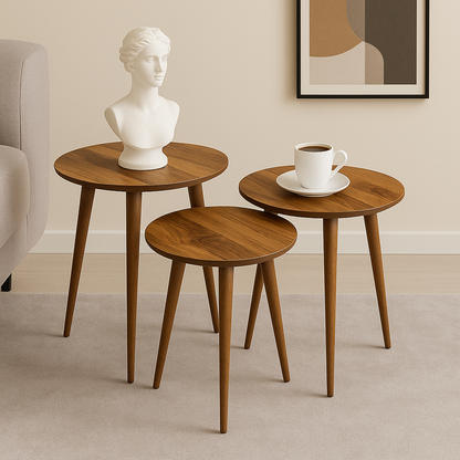 AYGE ™ Madrid 3lü Zigon Sehpa %100 MDF