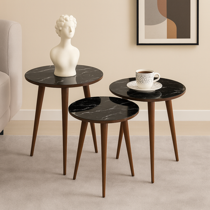 AYGE ™ Madrid 3lü Zigon Sehpa %100 MDF