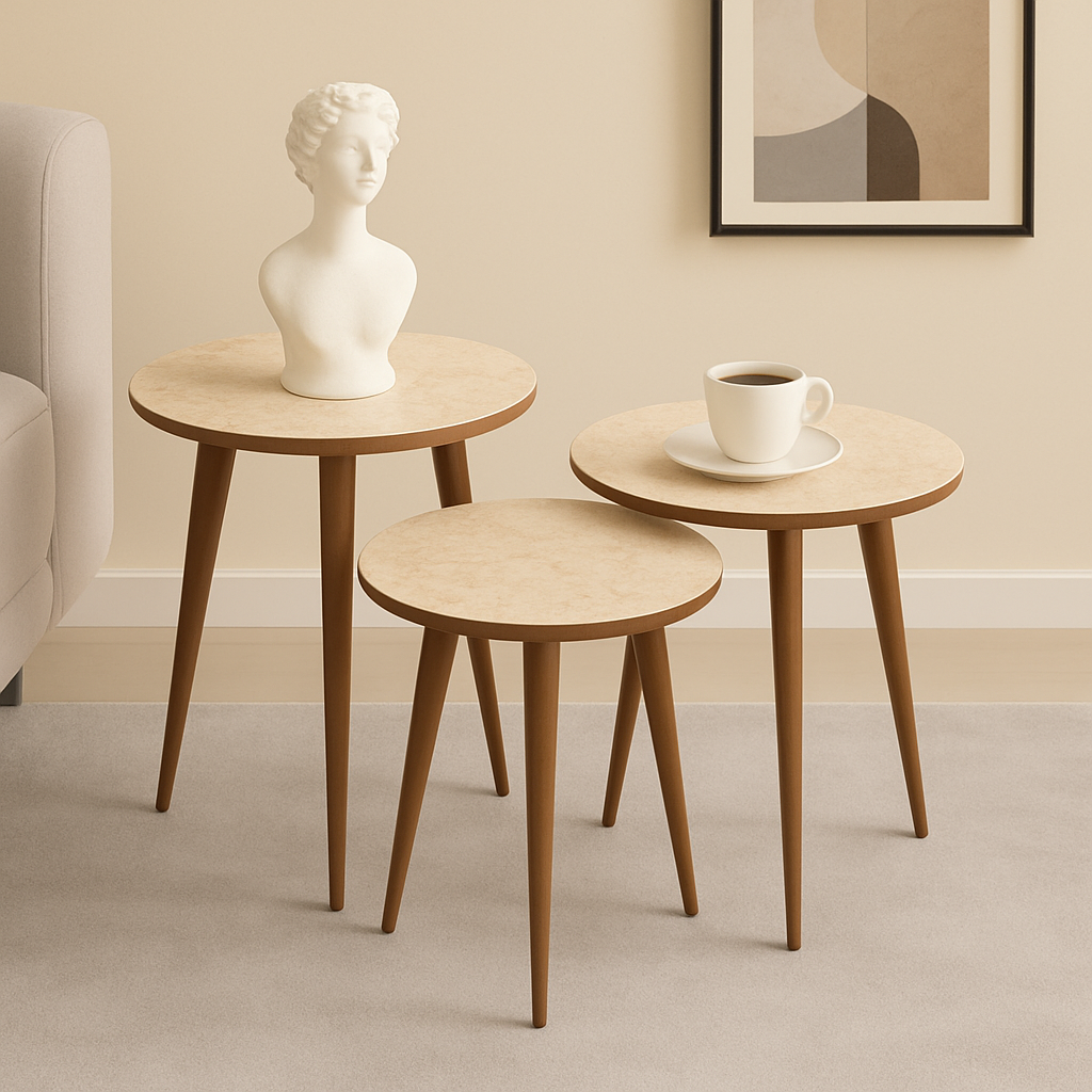 AYGE ™ Madrid 3lü Zigon Sehpa %100 MDF