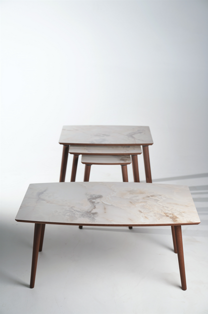 AYGE ™ İstanbul 3lü Zigon + Orta Sehpa %100 MDF