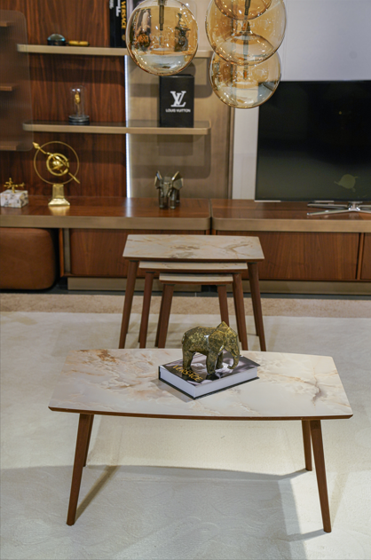 AYGE ™ İstanbul 3lü Zigon + Orta Sehpa %100 MDF