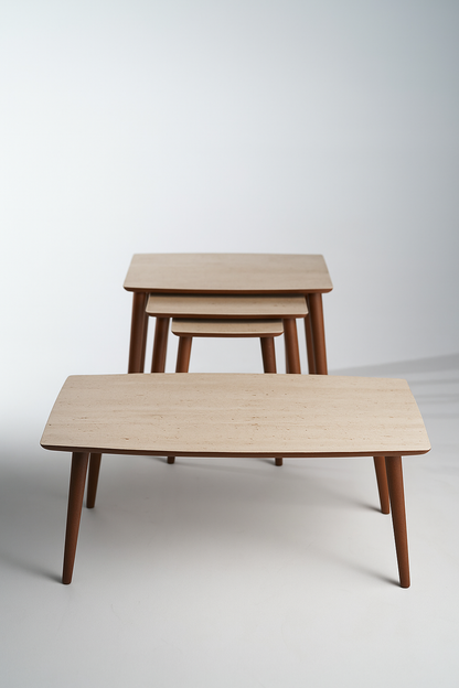 AYGE ™ İstanbul 3lü Zigon + Orta Sehpa %100 MDF