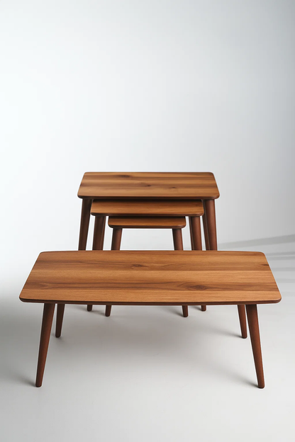 AYGE ™ İstanbul 3lü Zigon + Orta Sehpa %100 MDF