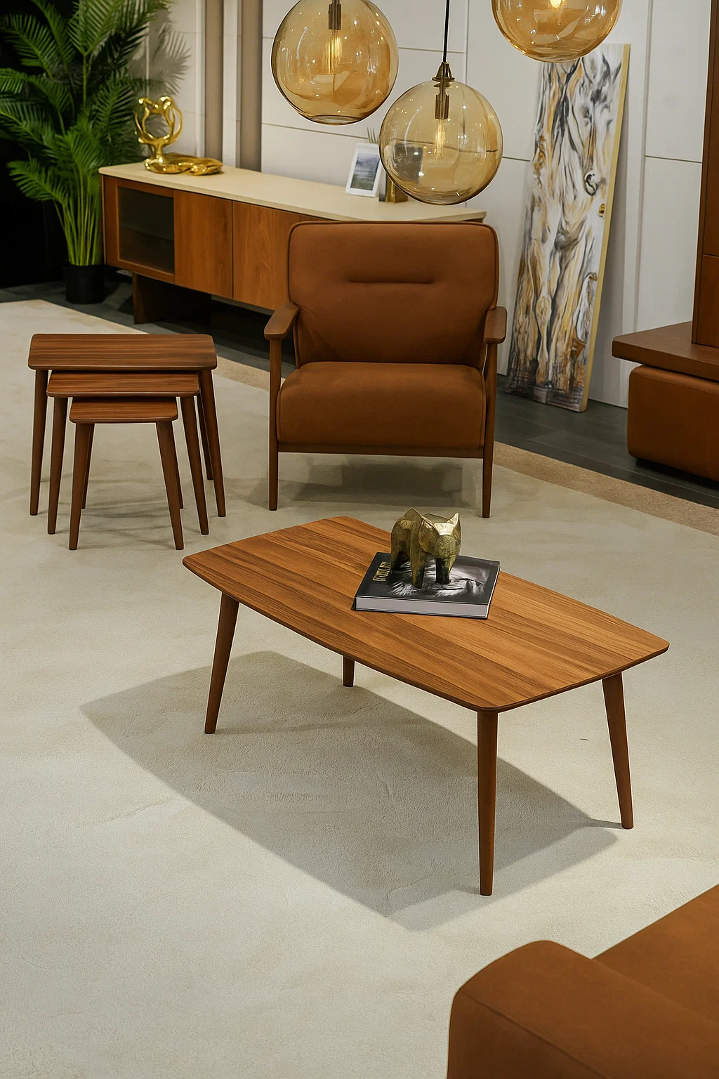 AYGE ™ İstanbul 3lü Zigon + Orta Sehpa %100 MDF