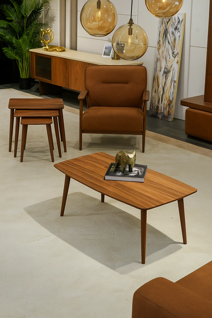 AYGE ™ İstanbul 3lü Zigon + Orta Sehpa %100 MDF