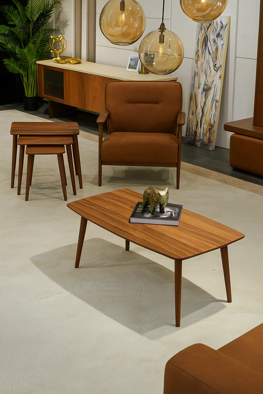 AYGE ™ İstanbul 3lü Zigon + Orta Sehpa %100 MDF